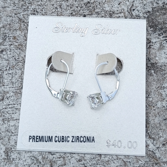 Sterling silver cubic zirconia earrings - Picture 3 of 3